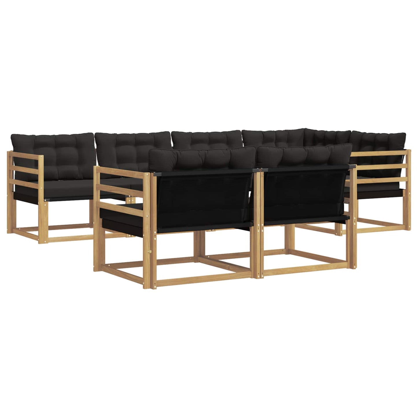 Buiten bankenset met kussen 7 pcs Wit en zwart is nu te koop bij PeponiXL, paradijselijk wonen!