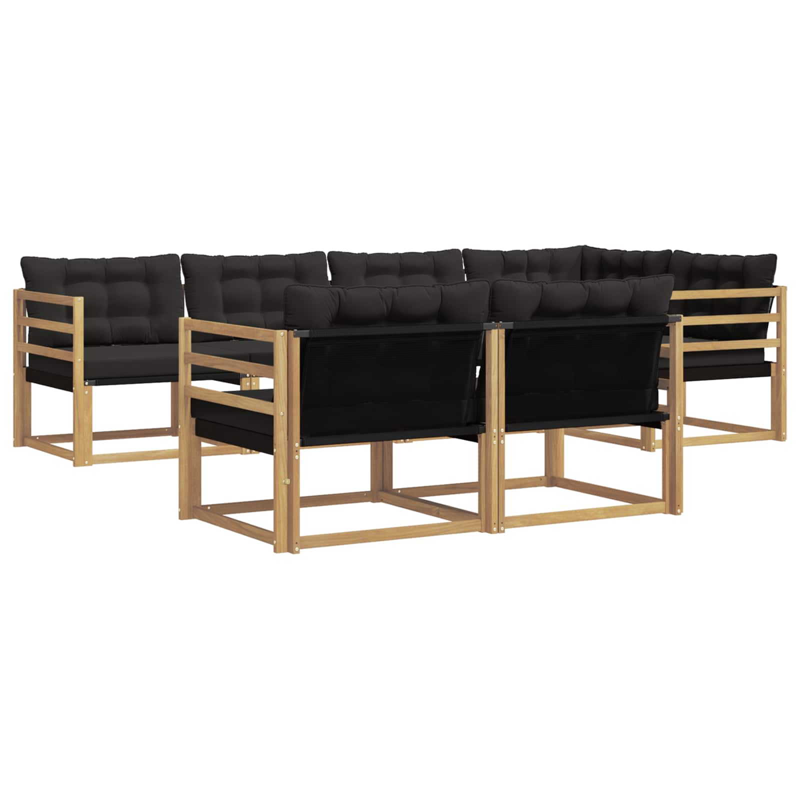 Buiten bankenset met kussen 7 pcs Wit en zwart is nu te koop bij PeponiXL, paradijselijk wonen!