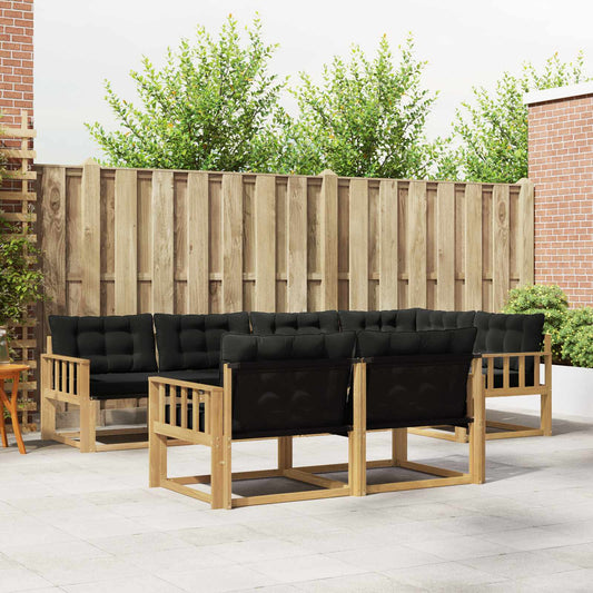 Buiten bankenset met kussen 7 pcs Wit en zwart is nu te koop bij PeponiXL, paradijselijk wonen!