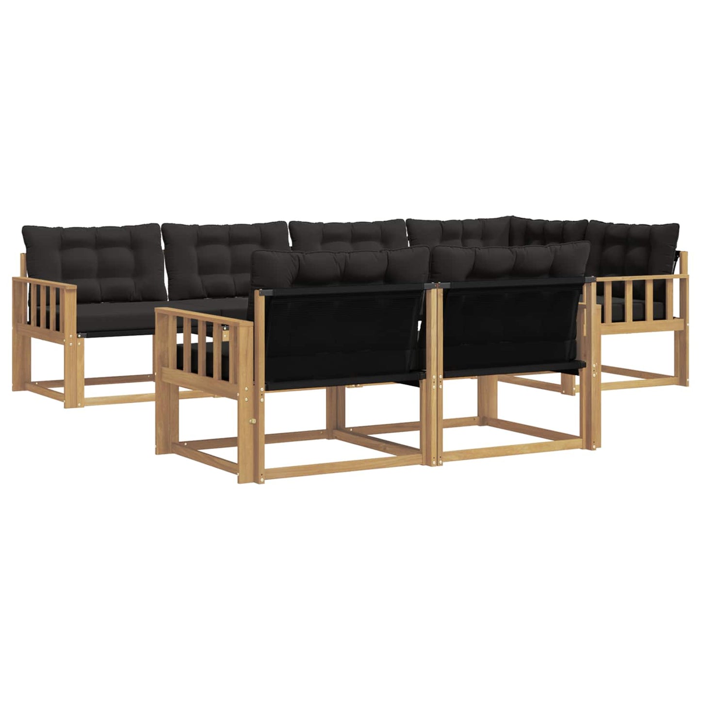Buiten bankenset met kussen 7 pcs Wit en zwart is nu te koop bij PeponiXL, paradijselijk wonen!