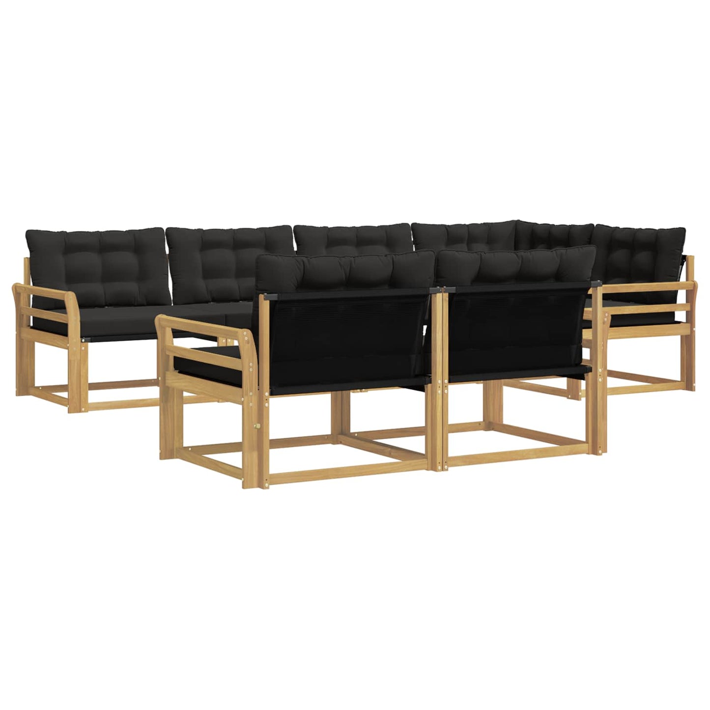 Buiten bankenset met kussen 7 pcs Wit en zwart is nu te koop bij PeponiXL, paradijselijk wonen!