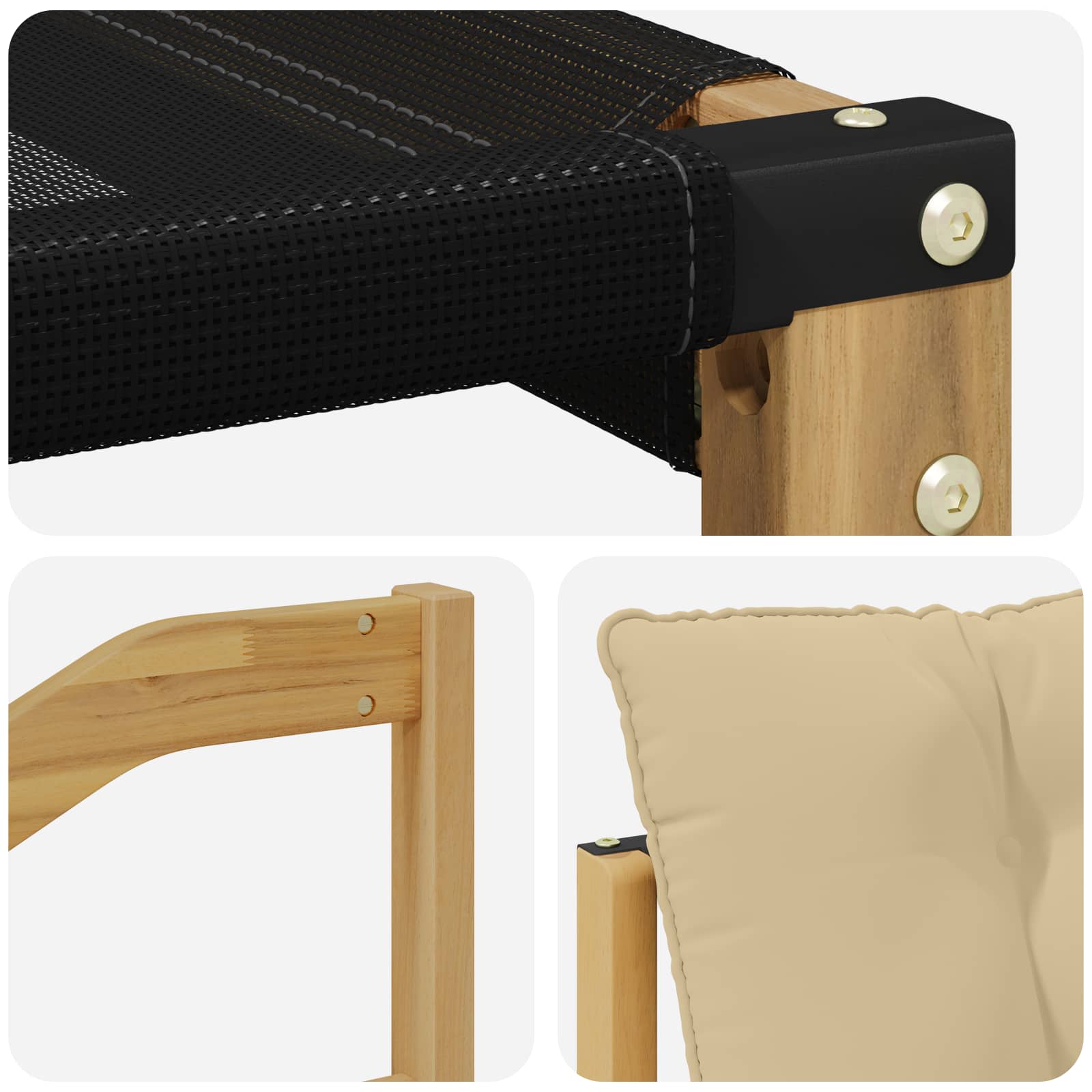 Buiten bankenset met kussen 7 pcs Wit en Beige is nu te koop bij PeponiXL, paradijselijk wonen!