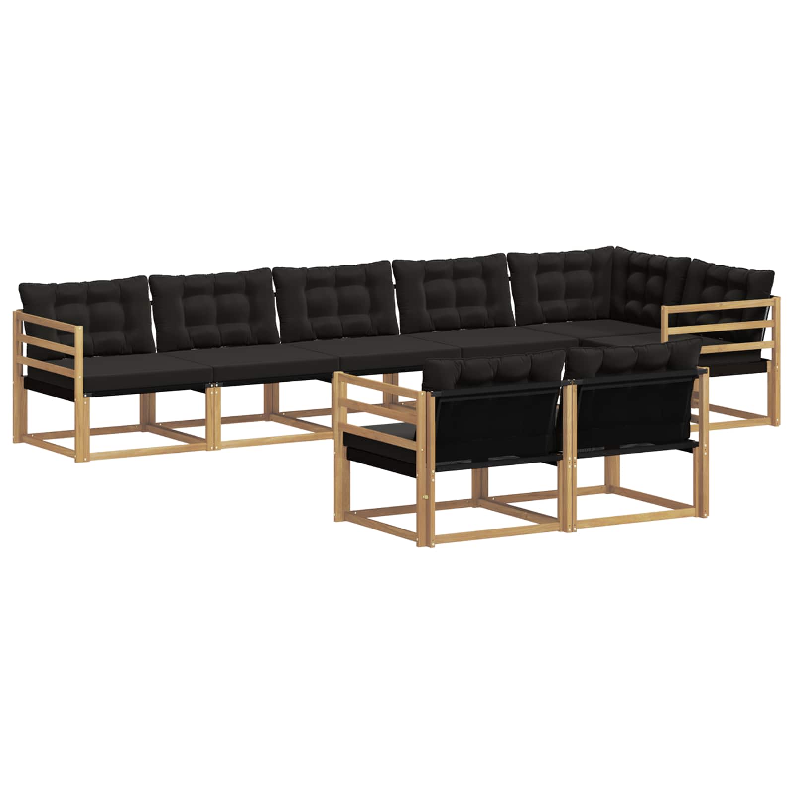 Buiten bankenset met kussen 8 pcs Wit en zwart is nu te koop bij PeponiXL, paradijselijk wonen!