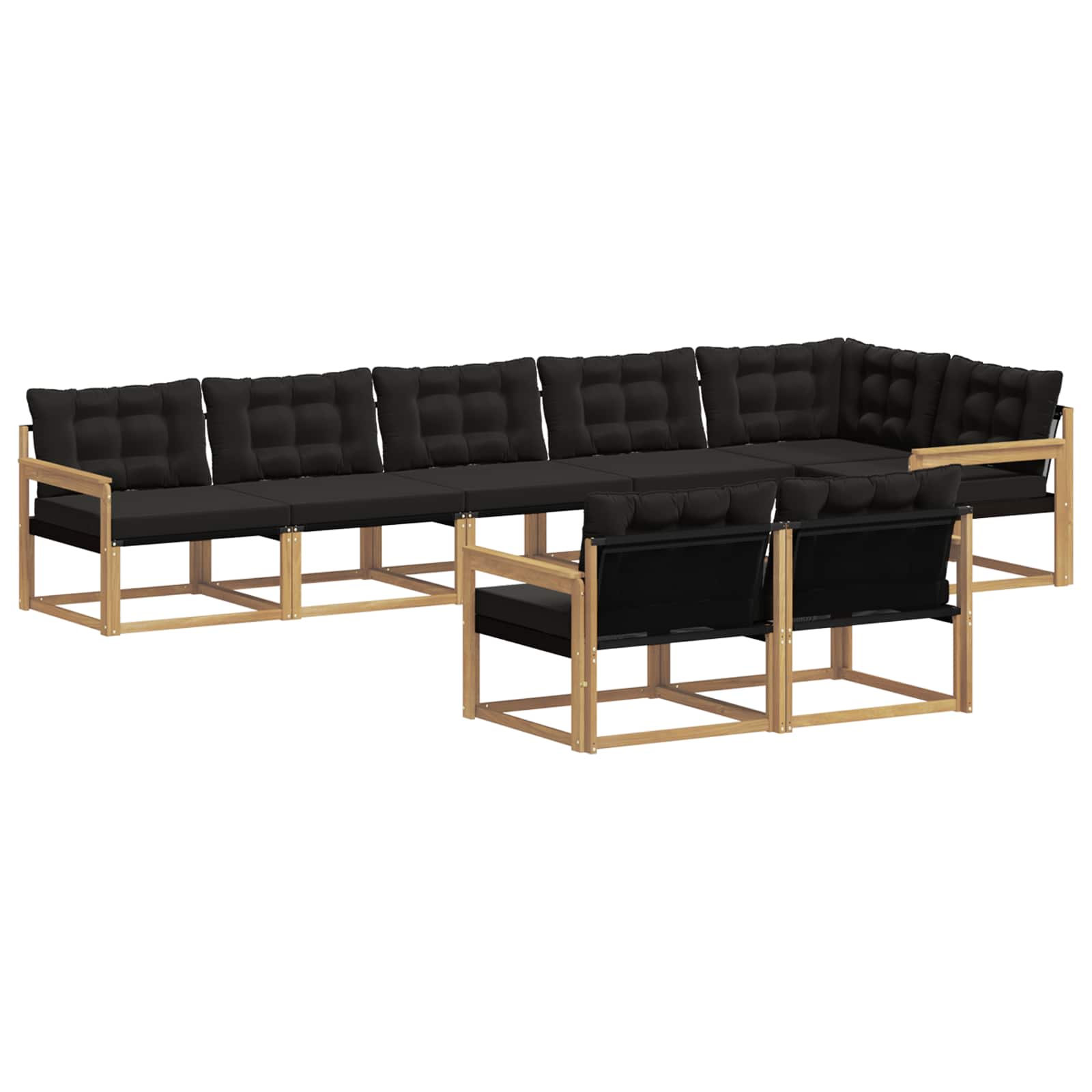 Buiten bankenset met kussen 8 pcs Wit en zwart is nu te koop bij PeponiXL, paradijselijk wonen!