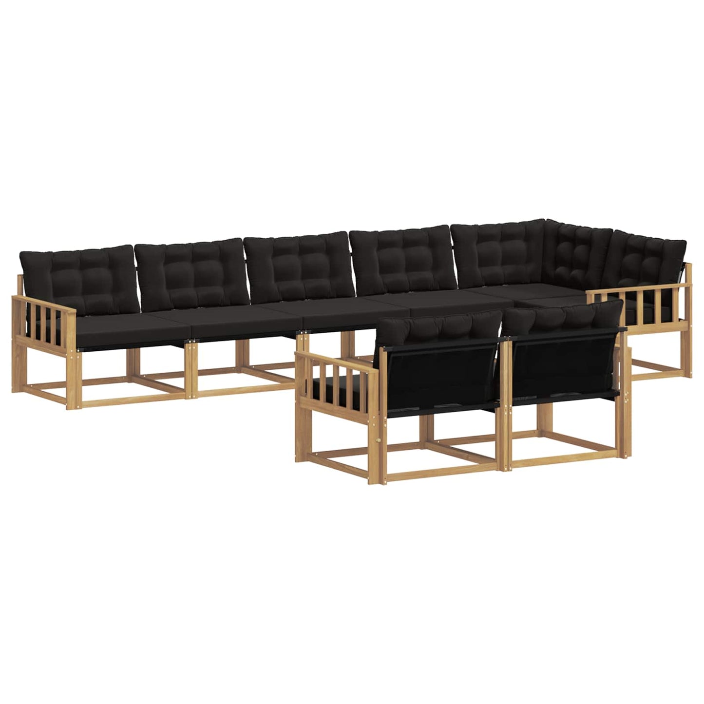 Buiten bankenset met kussen 8 pcs Wit en zwart is nu te koop bij PeponiXL, paradijselijk wonen!