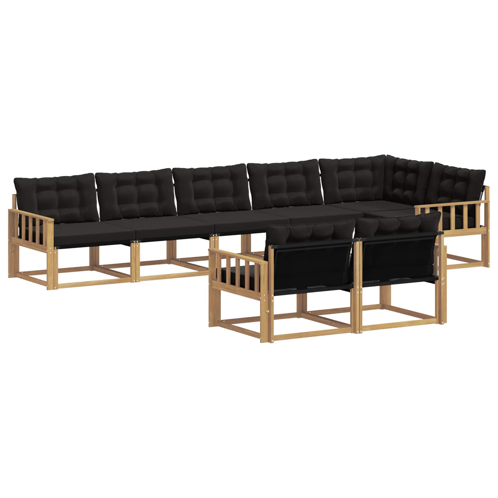 Buiten bankenset met kussen 8 pcs Wit en zwart is nu te koop bij PeponiXL, paradijselijk wonen!