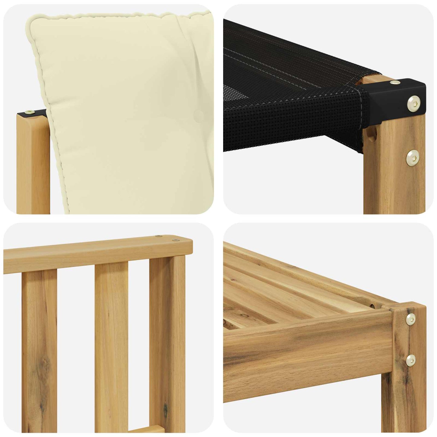 Buiten bankenset 9 pcs Wit en crèmekleurig Massief Acaciahout