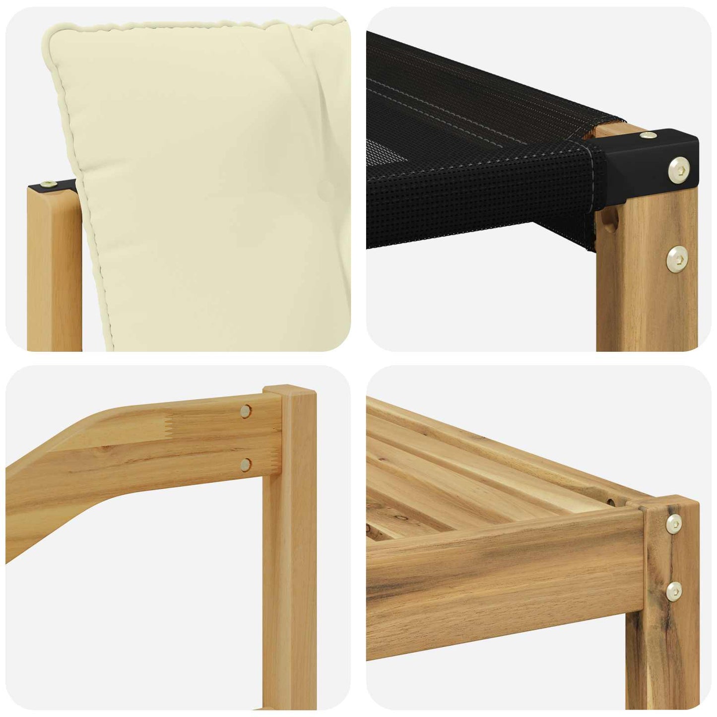 Buiten bankenset 9 pcs Wit en crèmekleurig Massief Acaciahout