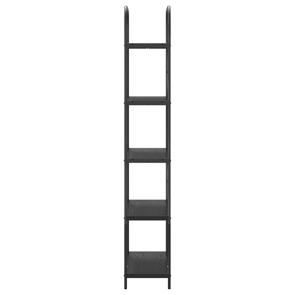 Boekenkast Zwart Eiken 80 x 30 x 183 cm Bewerkt hout is nu te koop bij PeponiXL, paradijselijk wonen!