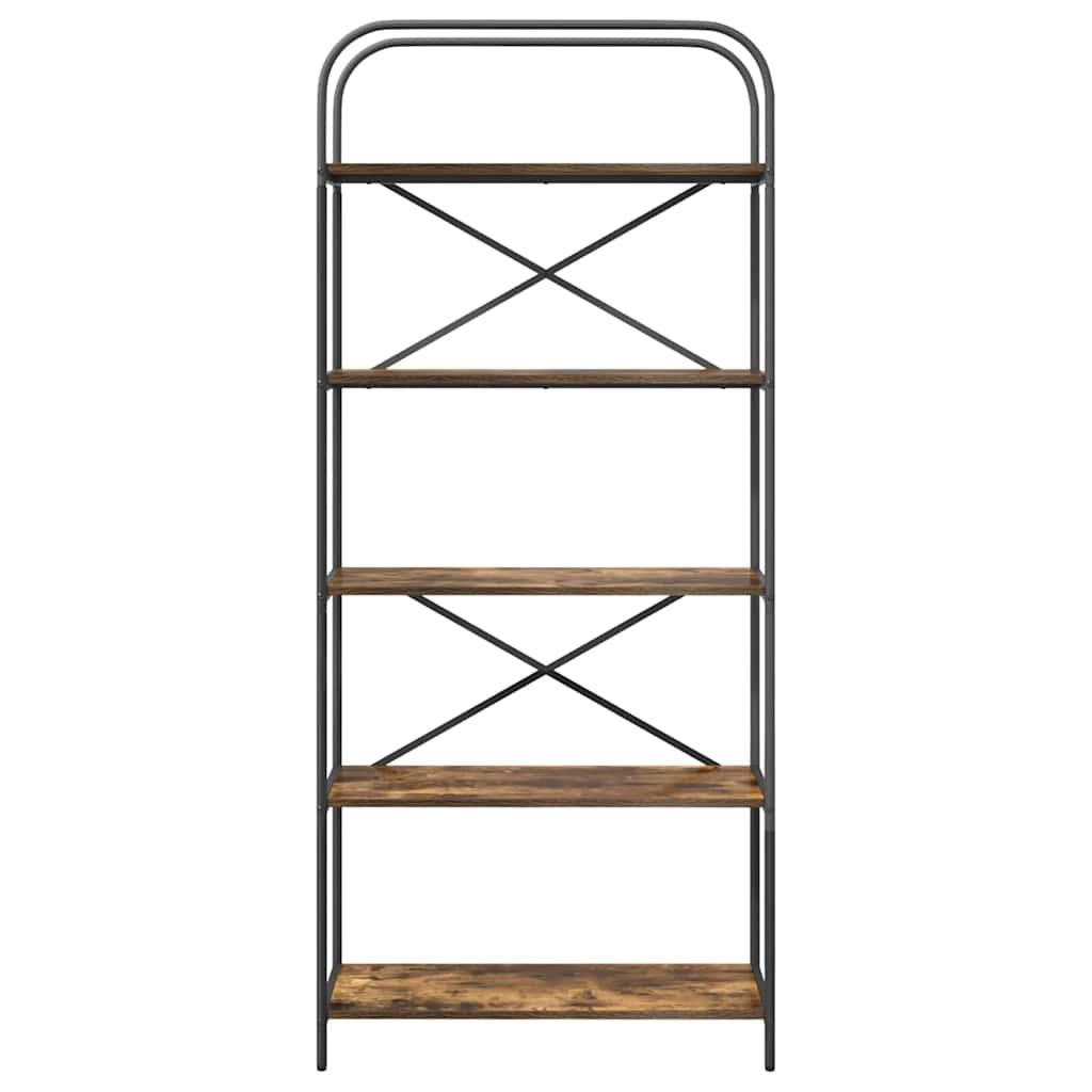 Boekenkast Gerookt eiken 80 x 30 x 183 cm Bewerkt hout is nu te koop bij PeponiXL, paradijselijk wonen!