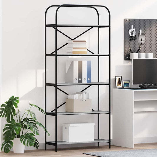 Boekenkast Grijs Sonoma 80 x 30 x 183 cm Bewerkt hout is nu te koop bij PeponiXL, paradijselijk wonen!