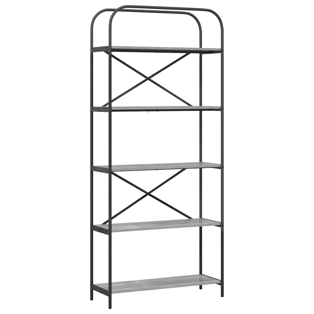 Boekenkast Grijs Sonoma 80 x 30 x 183 cm Bewerkt hout is nu te koop bij PeponiXL, paradijselijk wonen!