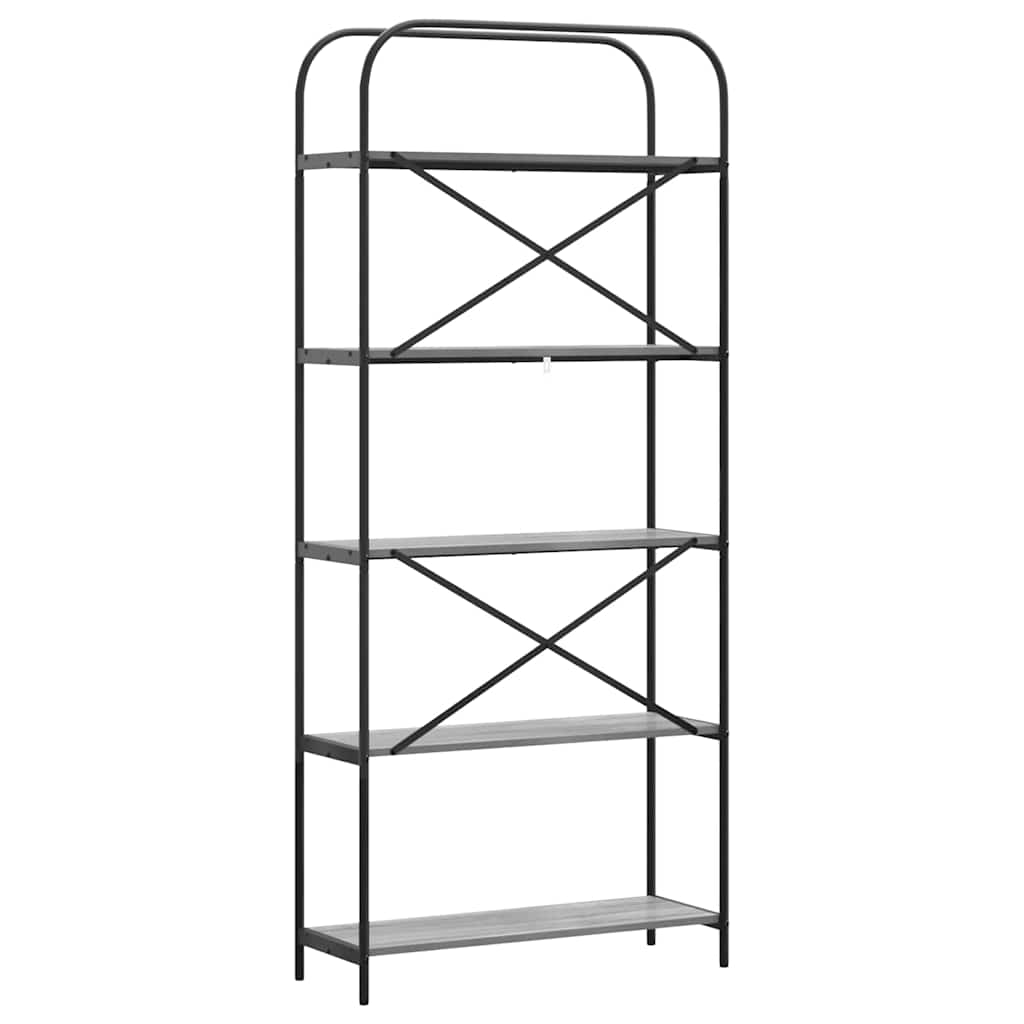 Boekenkast Grijs Sonoma 80 x 30 x 183 cm Bewerkt hout is nu te koop bij PeponiXL, paradijselijk wonen!