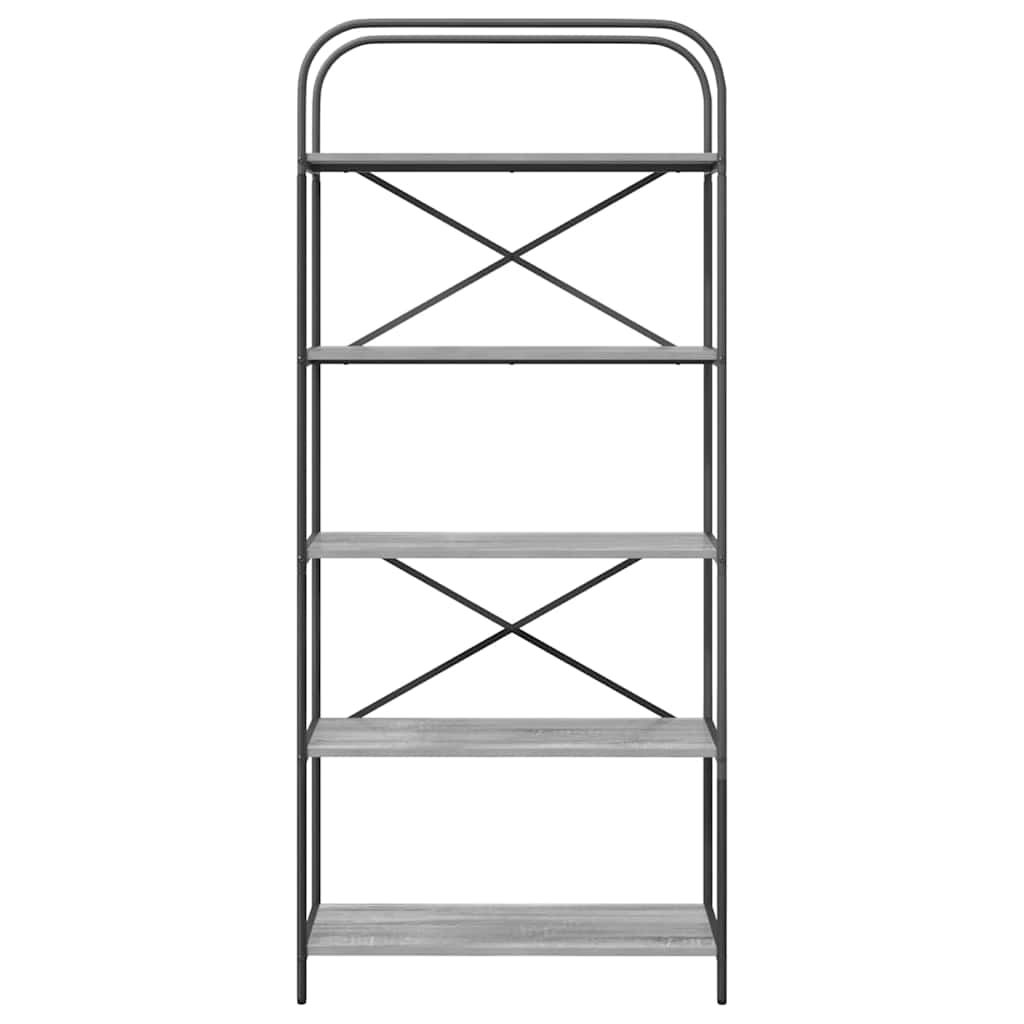 Boekenkast Grijs Sonoma 80 x 30 x 183 cm Bewerkt hout is nu te koop bij PeponiXL, paradijselijk wonen!