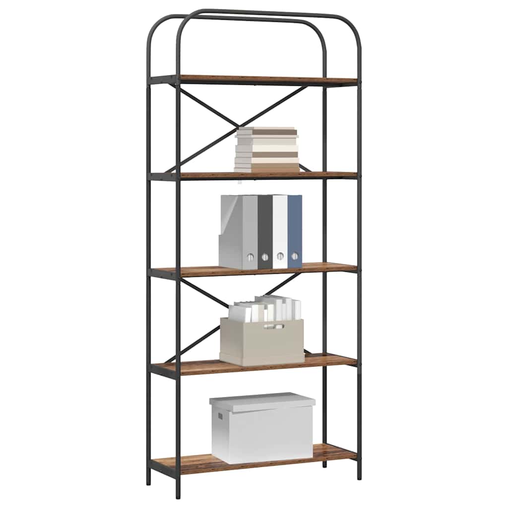 Boekenkast Oudhout 80 x 30 x 183 cm Bewerkt hout is nu te koop bij PeponiXL, paradijselijk wonen!