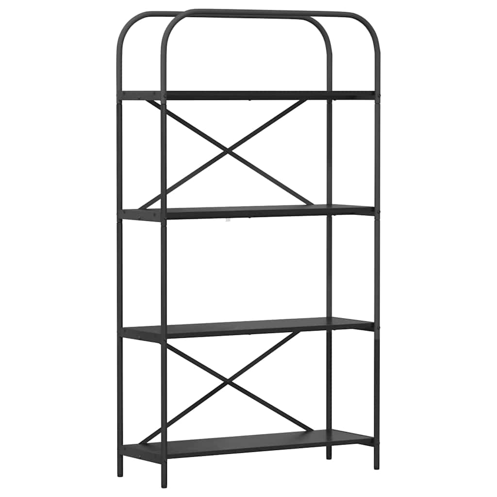 Boekenkast Zwart Eiken 80 x 30 x 146 cm Bewerkt hout is nu te koop bij PeponiXL, paradijselijk wonen!