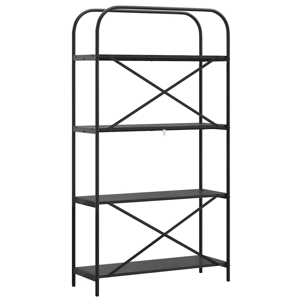 Boekenkast Zwart Eiken 80 x 30 x 146 cm Bewerkt hout is nu te koop bij PeponiXL, paradijselijk wonen!