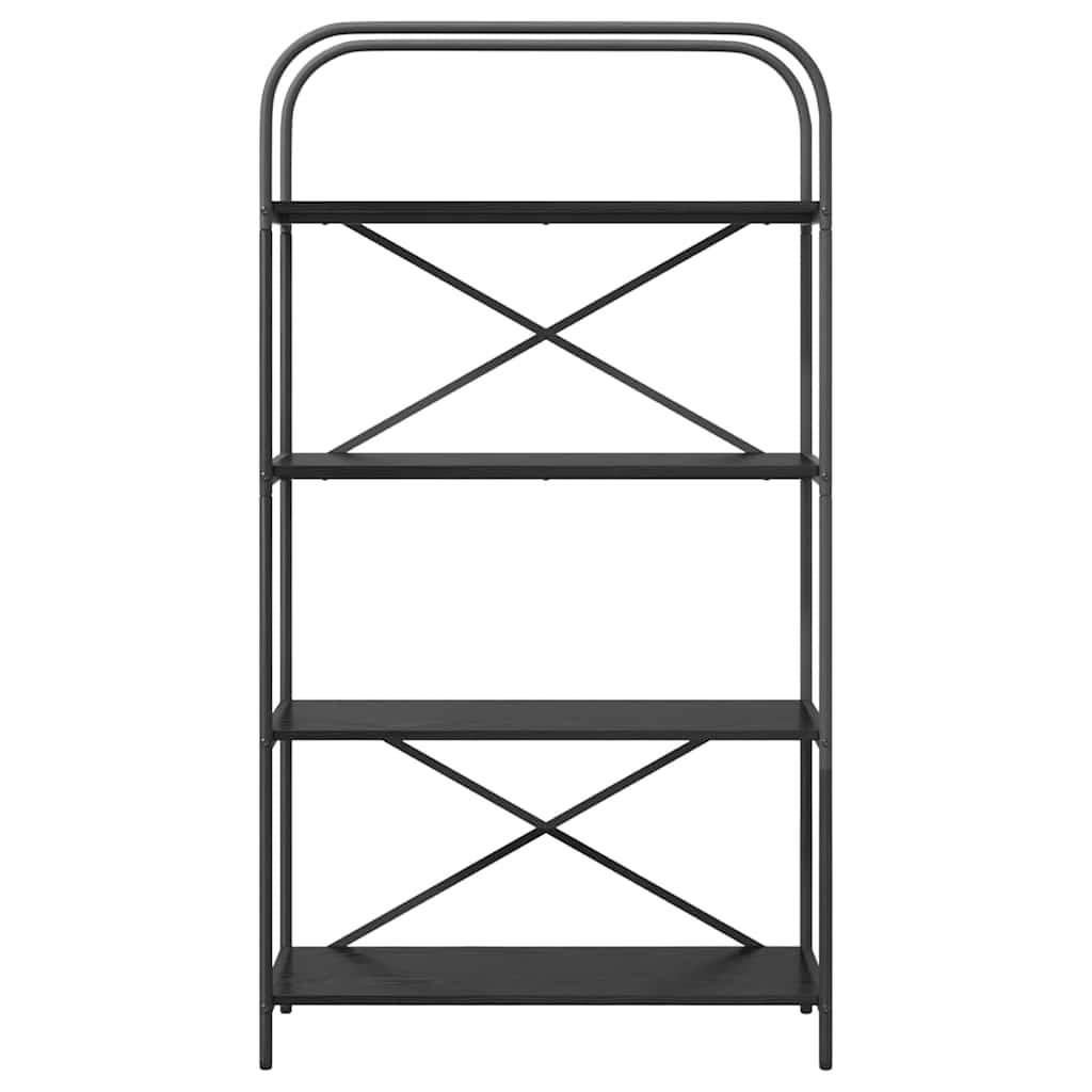 Boekenkast Zwart Eiken 80 x 30 x 146 cm Bewerkt hout is nu te koop bij PeponiXL, paradijselijk wonen!