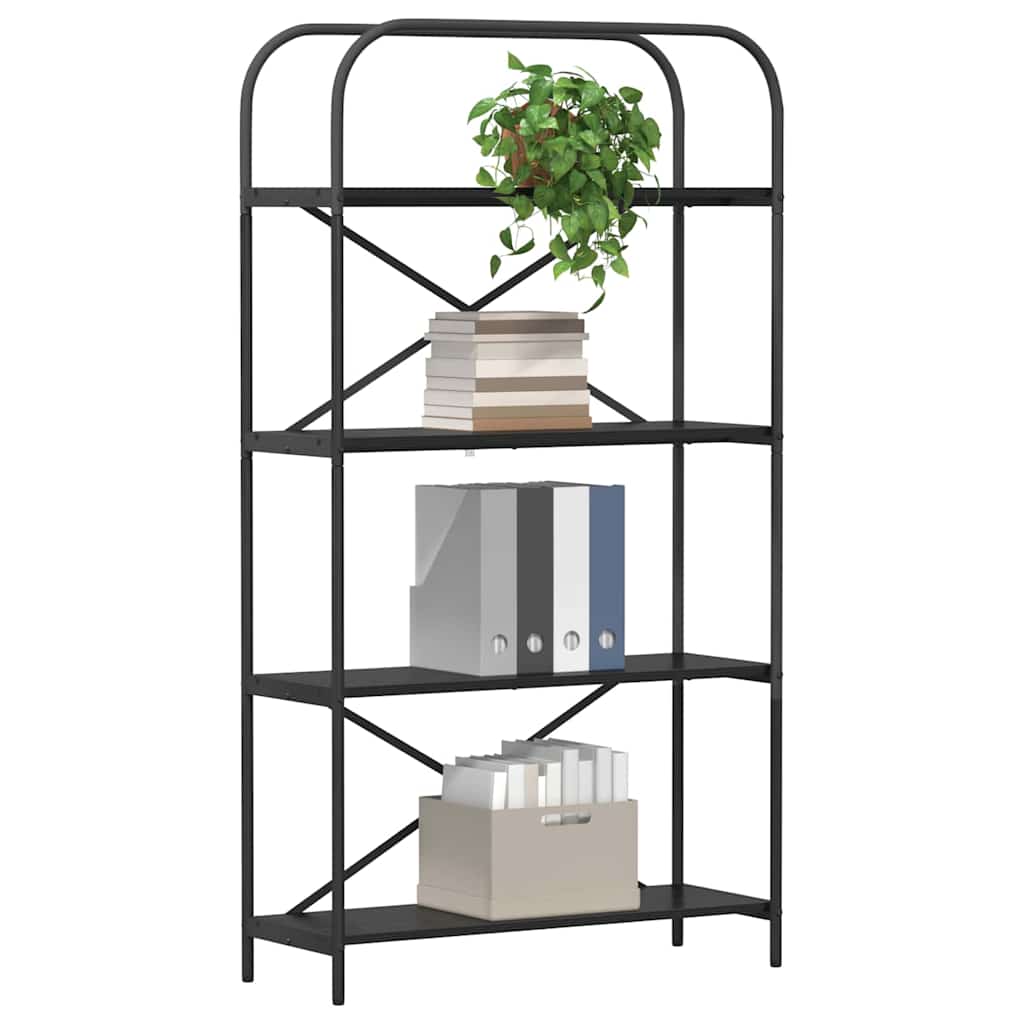 Boekenkast Zwart Eiken 80 x 30 x 146 cm Bewerkt hout is nu te koop bij PeponiXL, paradijselijk wonen!