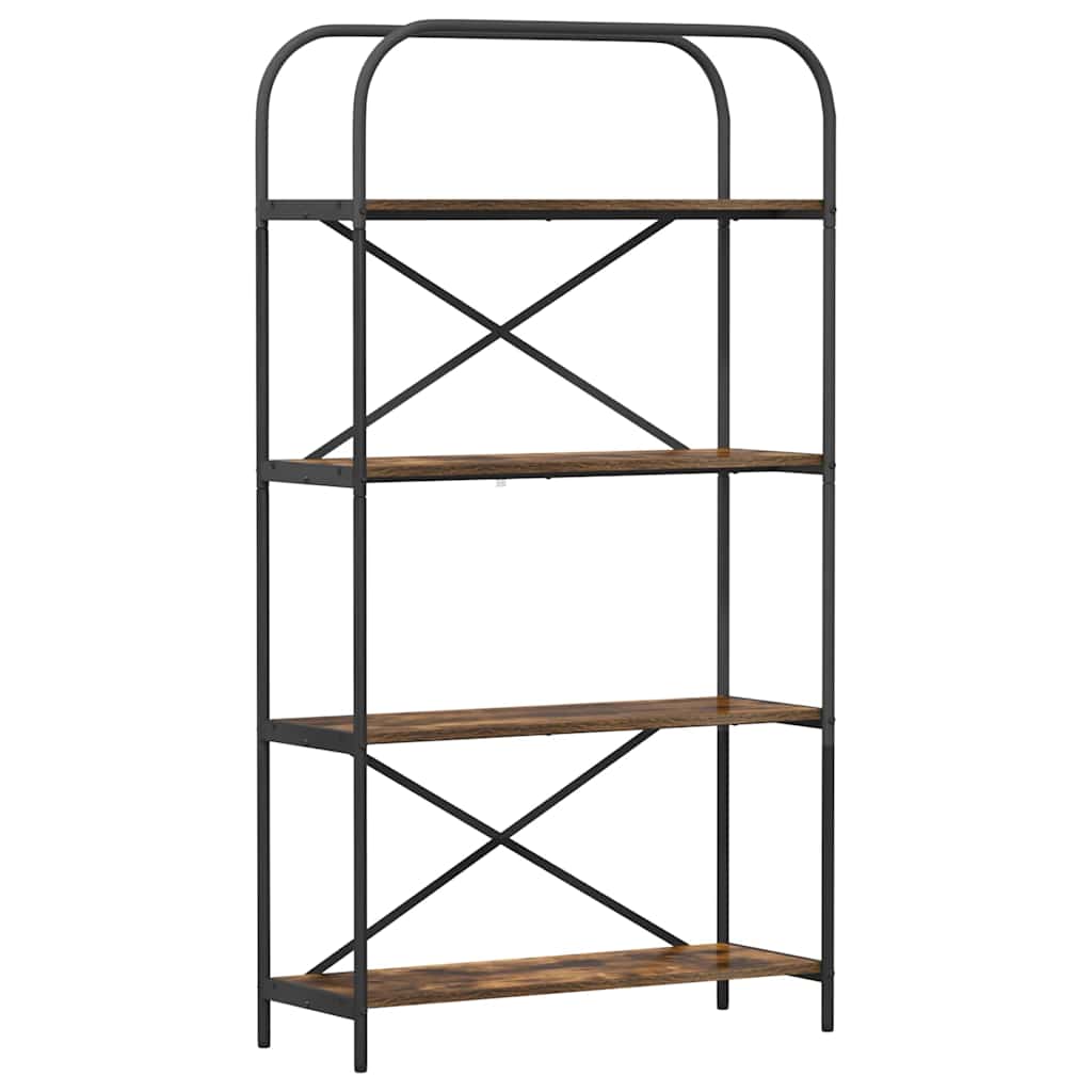 Boekenkast Gerookt eiken 80 x 30 x 146 cm Bewerkt hout is nu te koop bij PeponiXL, paradijselijk wonen!