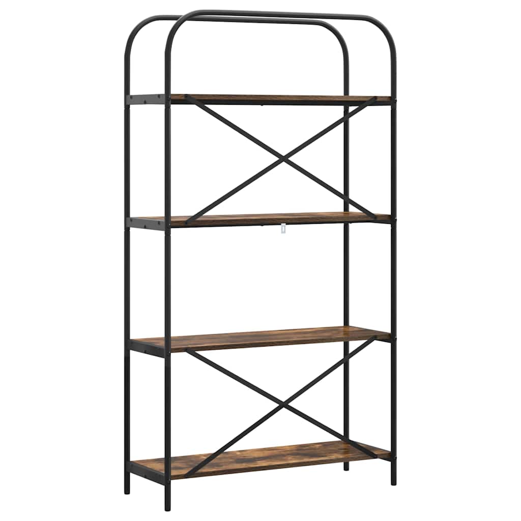 Boekenkast Gerookt eiken 80 x 30 x 146 cm Bewerkt hout is nu te koop bij PeponiXL, paradijselijk wonen!