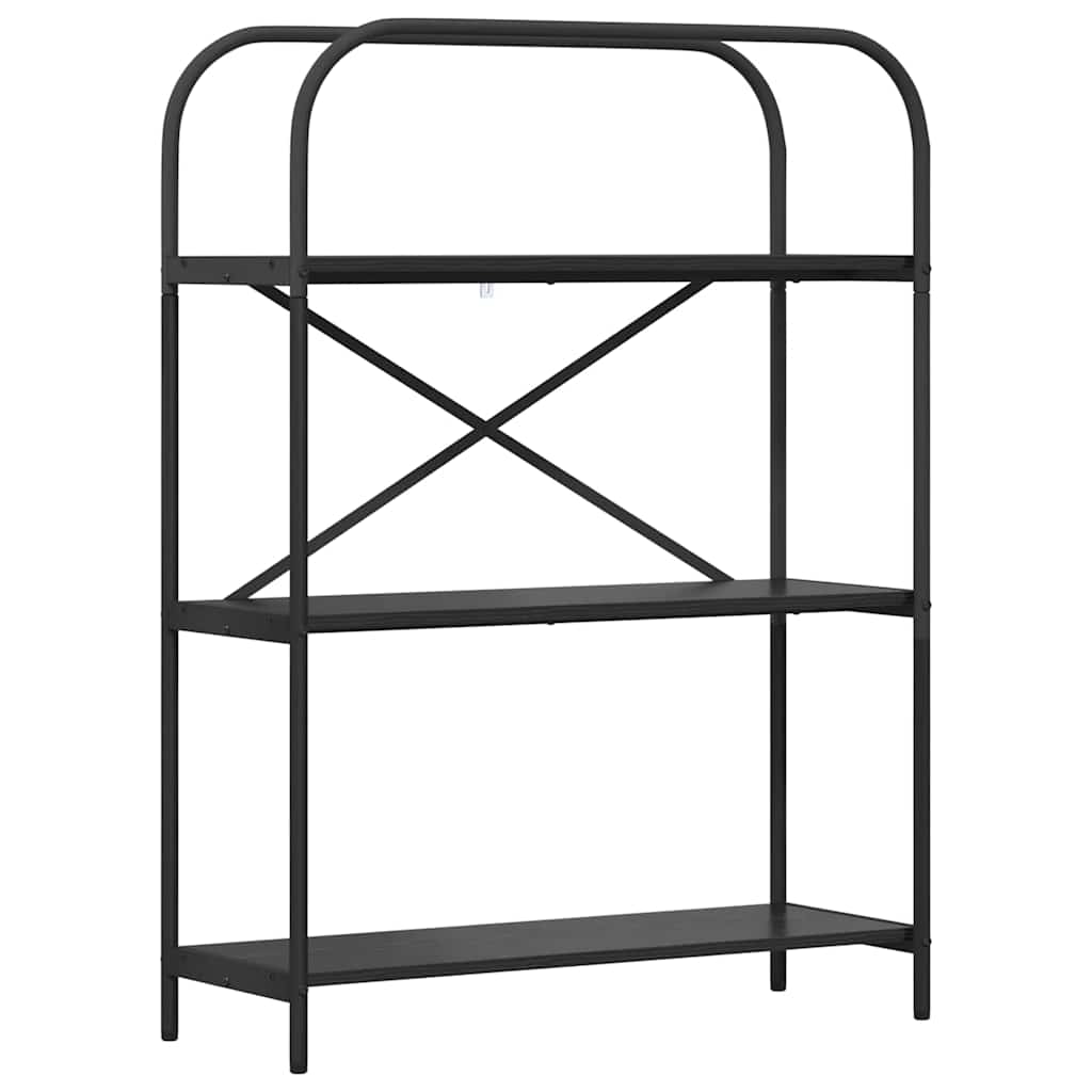 Boekenkast Zwart Eiken 80 x 30 x 109 cm Bewerkt hout is nu te koop bij PeponiXL, paradijselijk wonen!