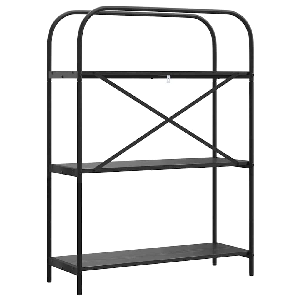 Boekenkast Zwart Eiken 80 x 30 x 109 cm Bewerkt hout is nu te koop bij PeponiXL, paradijselijk wonen!