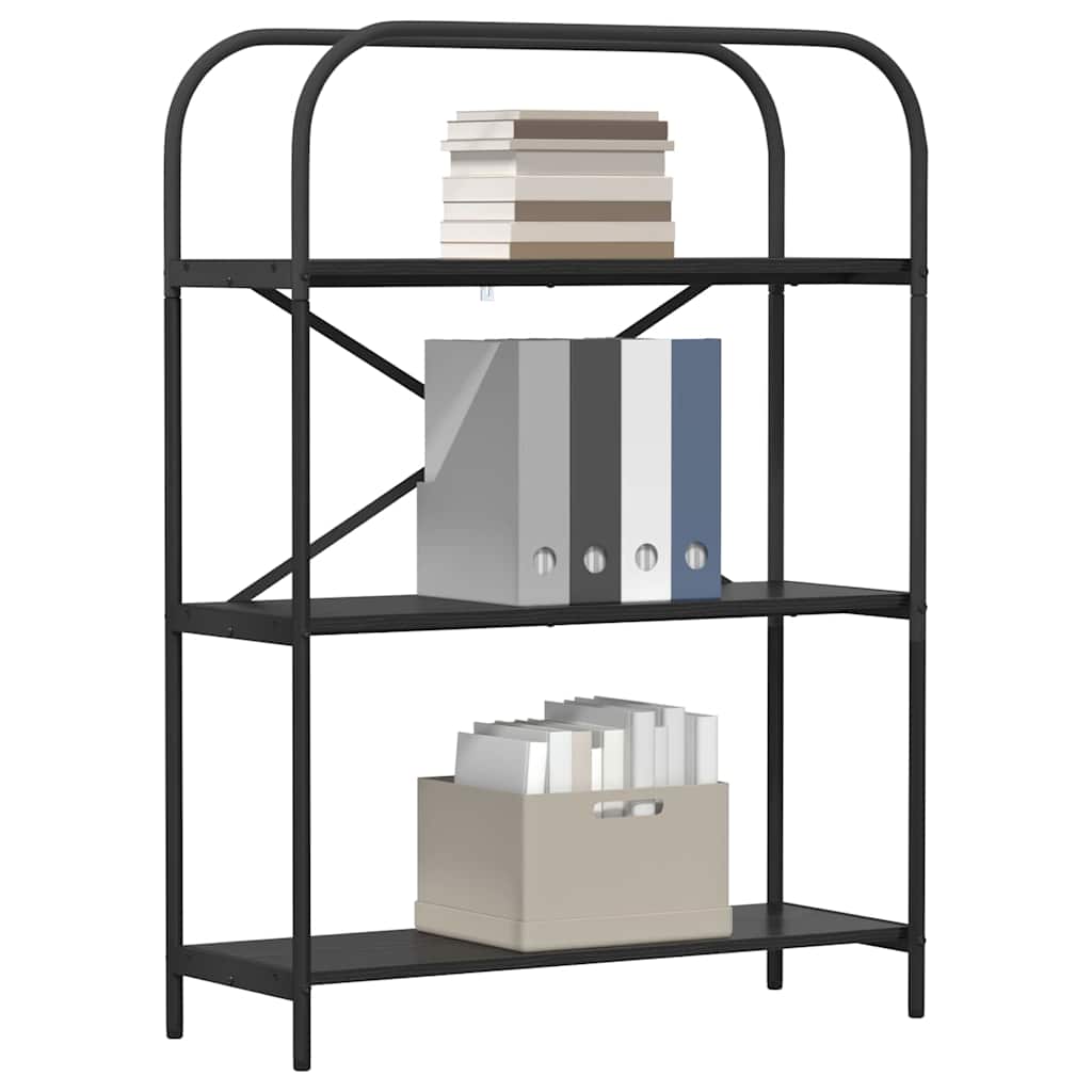 Boekenkast Zwart Eiken 80 x 30 x 109 cm Bewerkt hout is nu te koop bij PeponiXL, paradijselijk wonen!