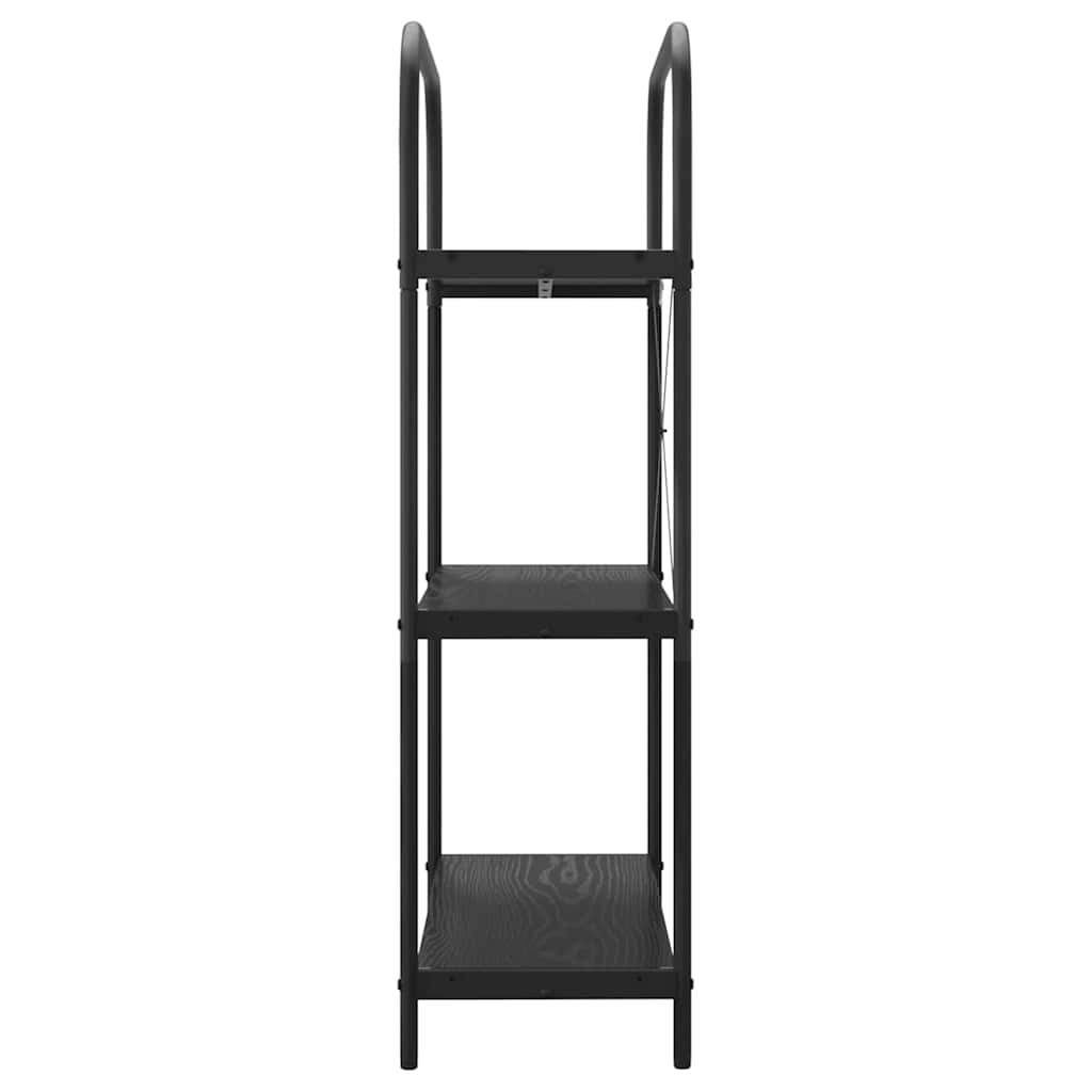 Boekenkast Zwart Eiken 80 x 30 x 109 cm Bewerkt hout is nu te koop bij PeponiXL, paradijselijk wonen!