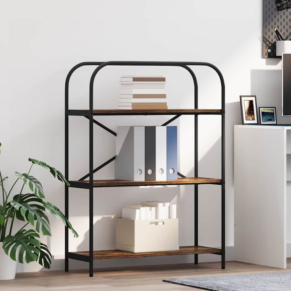 Boekenkast Gerookt eiken 80 x 30 x 109 cm Bewerkt hout is nu te koop bij PeponiXL, paradijselijk wonen!