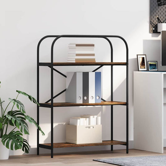 Boekenkast Gerookt eiken 80 x 30 x 109 cm Bewerkt hout is nu te koop bij PeponiXL, paradijselijk wonen!