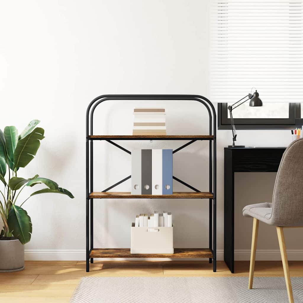 Boekenkast Gerookt eiken 80 x 30 x 109 cm Bewerkt hout is nu te koop bij PeponiXL, paradijselijk wonen!