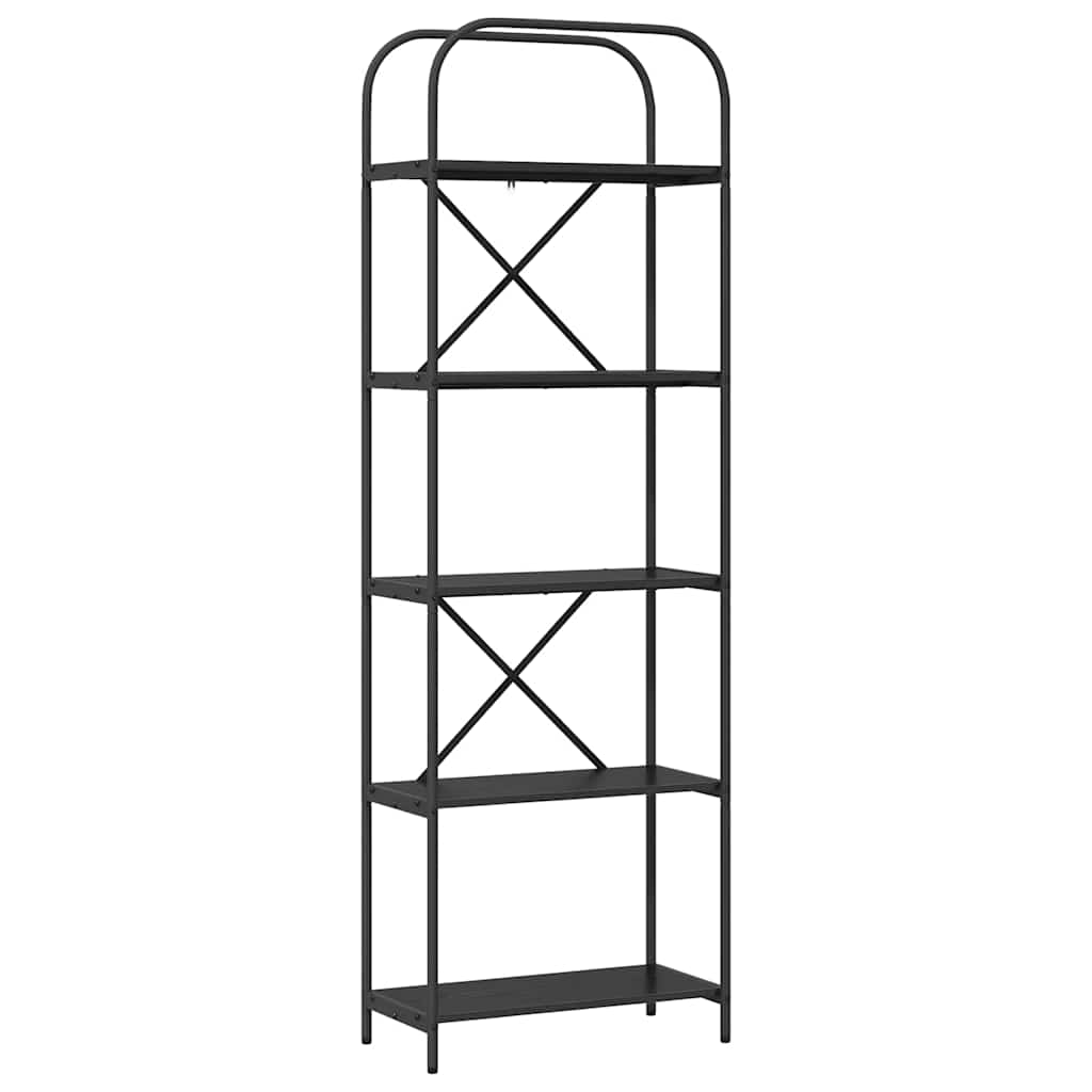 Boekenkast Zwart Eiken 60 x 30 x 183 cm Bewerkt hout is nu te koop bij PeponiXL, paradijselijk wonen!