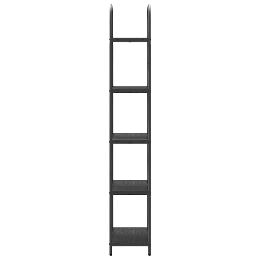 Boekenkast Zwart Eiken 60 x 30 x 183 cm Bewerkt hout is nu te koop bij PeponiXL, paradijselijk wonen!