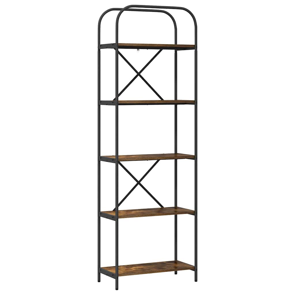 Boekenkast Gerookt eiken 60 x 30 x 183 cm Bewerkt hout is nu te koop bij PeponiXL, paradijselijk wonen!