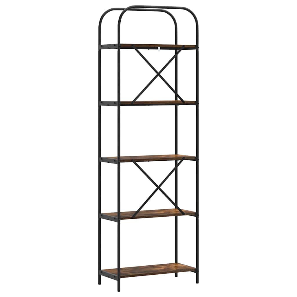 Boekenkast Gerookt eiken 60 x 30 x 183 cm Bewerkt hout is nu te koop bij PeponiXL, paradijselijk wonen!