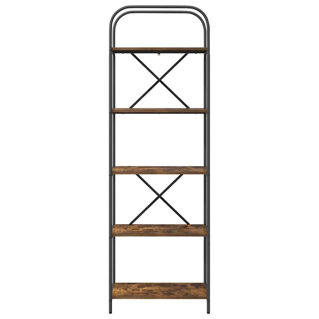 Boekenkast Gerookt eiken 60 x 30 x 183 cm Bewerkt hout is nu te koop bij PeponiXL, paradijselijk wonen!