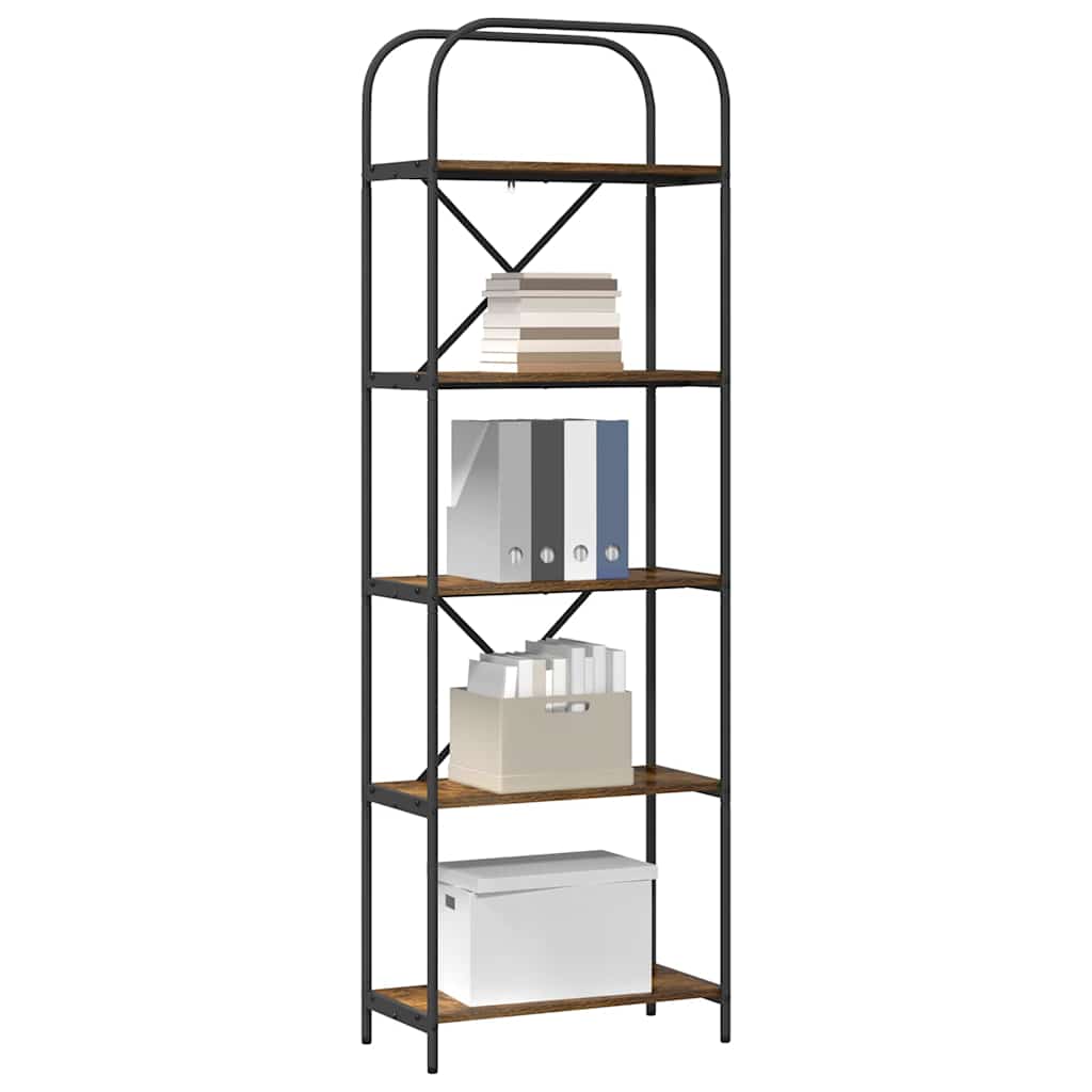 Boekenkast Gerookt eiken 60 x 30 x 183 cm Bewerkt hout is nu te koop bij PeponiXL, paradijselijk wonen!