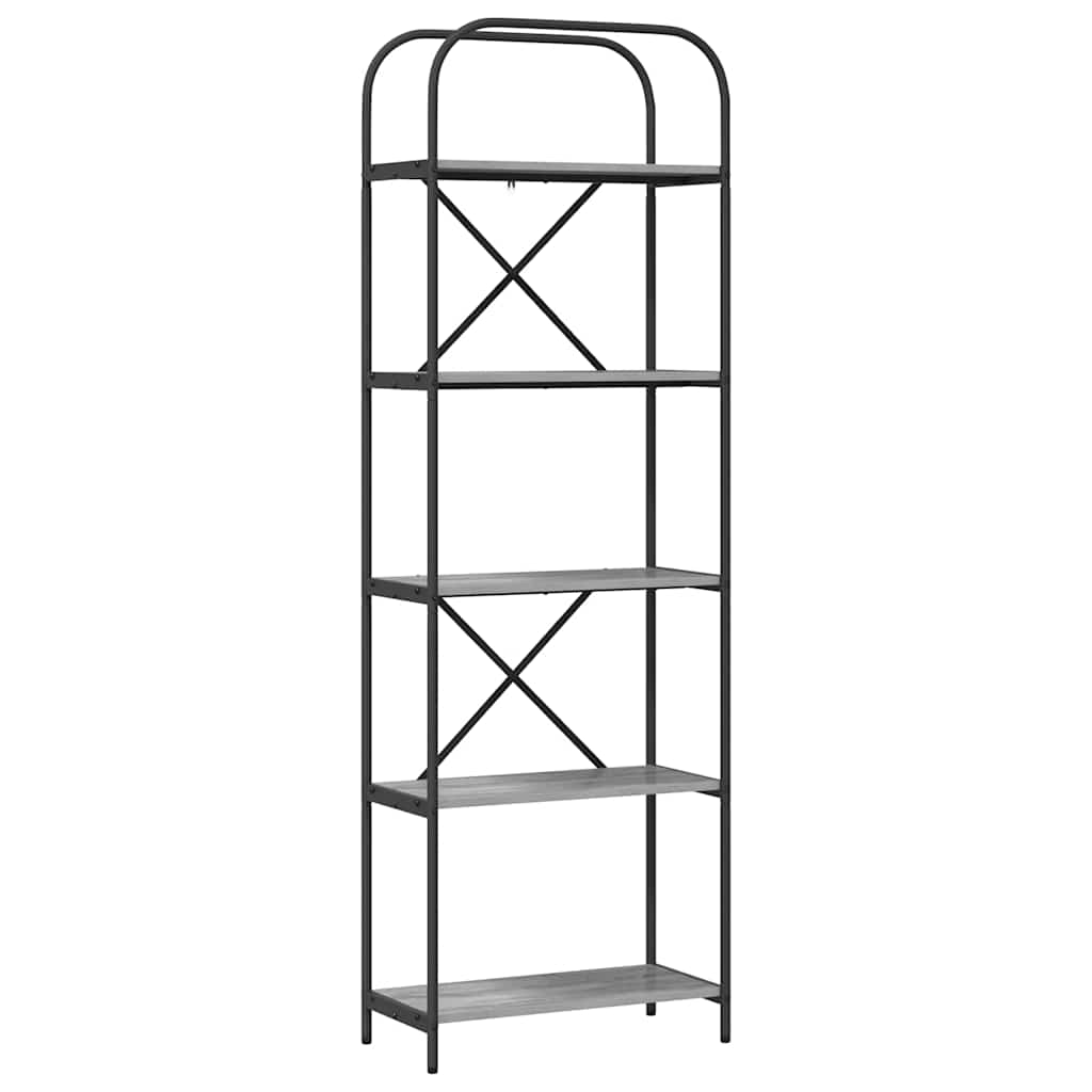 Boekenkast Grijs Sonoma 60 x 30 x 183 cm Bewerkt hout is nu te koop bij PeponiXL, paradijselijk wonen!