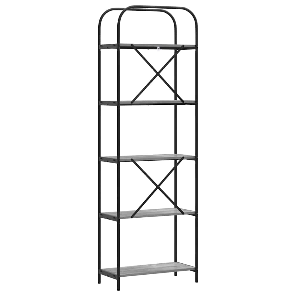 Boekenkast Grijs Sonoma 60 x 30 x 183 cm Bewerkt hout is nu te koop bij PeponiXL, paradijselijk wonen!