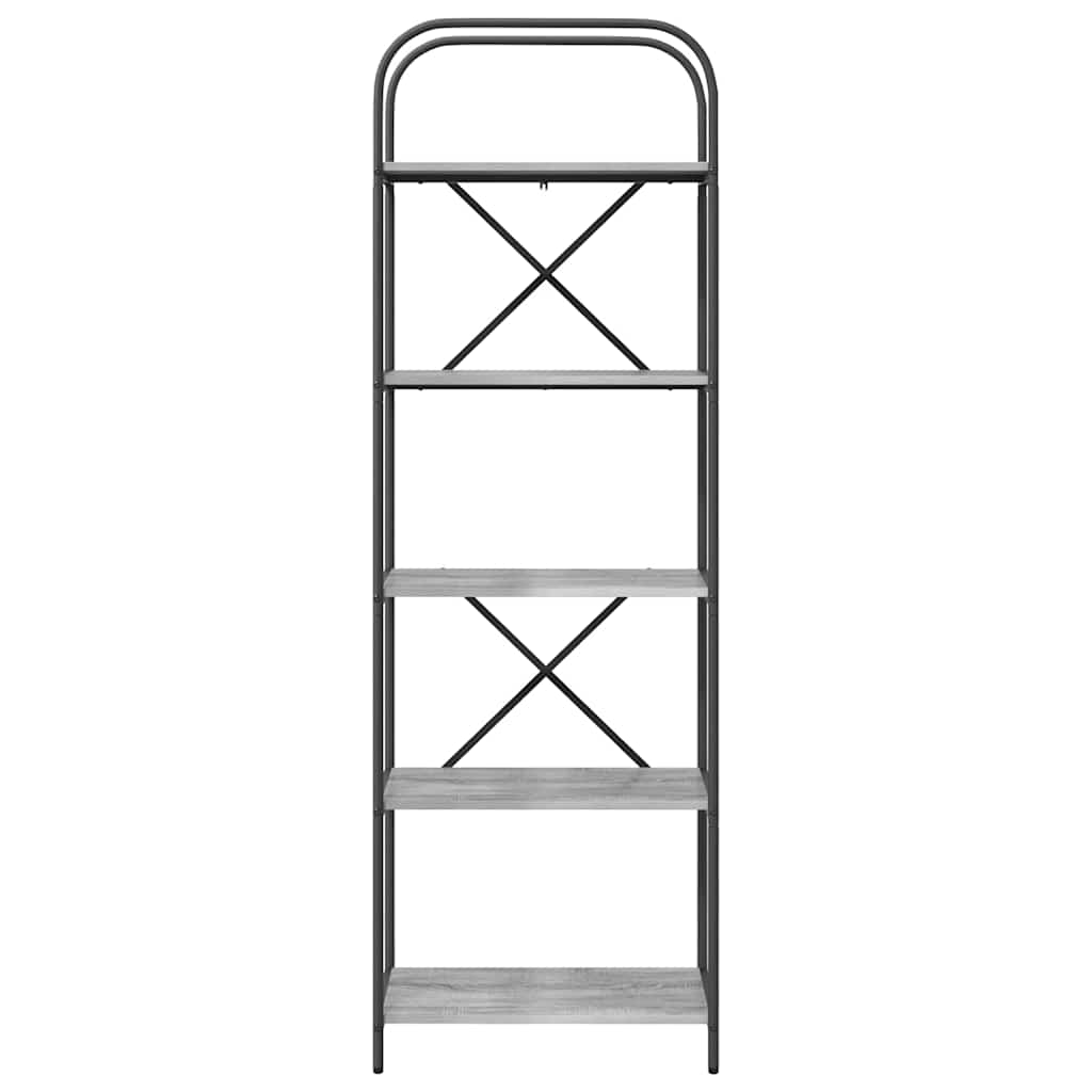 Boekenkast Grijs Sonoma 60 x 30 x 183 cm Bewerkt hout is nu te koop bij PeponiXL, paradijselijk wonen!