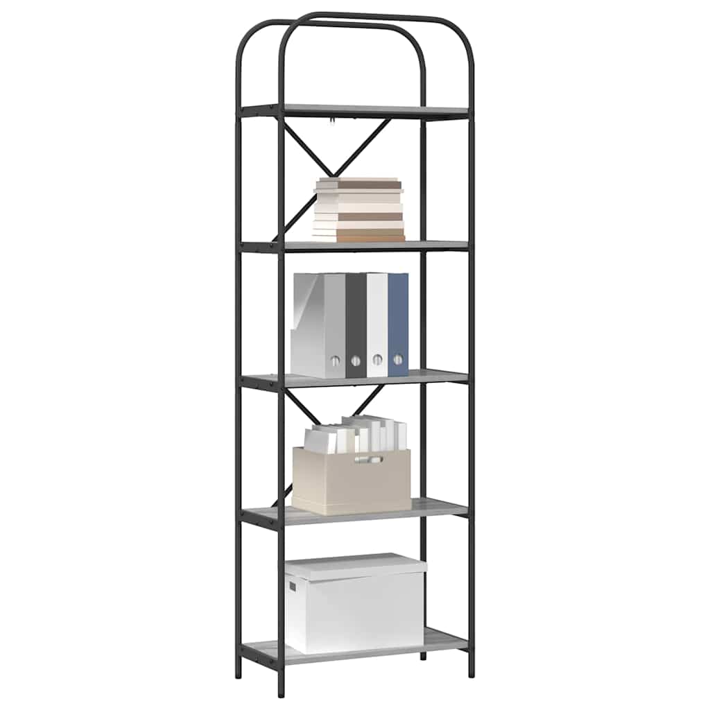 Boekenkast Grijs Sonoma 60 x 30 x 183 cm Bewerkt hout is nu te koop bij PeponiXL, paradijselijk wonen!