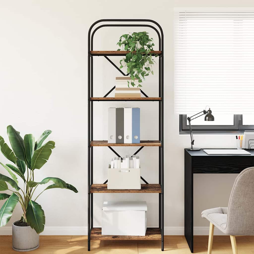 Boekenkast Oudhout 60 x 30 x 183 cm Bewerkt hout is nu te koop bij PeponiXL, paradijselijk wonen!