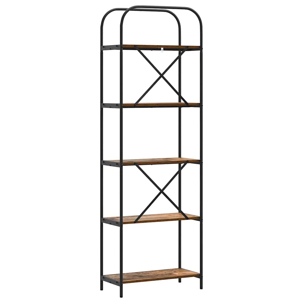 Boekenkast Oudhout 60 x 30 x 183 cm Bewerkt hout is nu te koop bij PeponiXL, paradijselijk wonen!