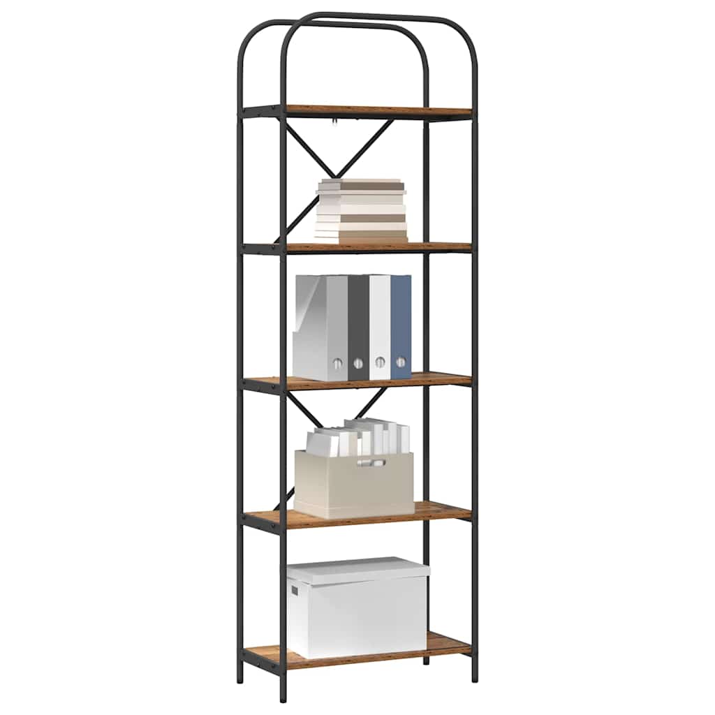 Boekenkast Oudhout 60 x 30 x 183 cm Bewerkt hout is nu te koop bij PeponiXL, paradijselijk wonen!