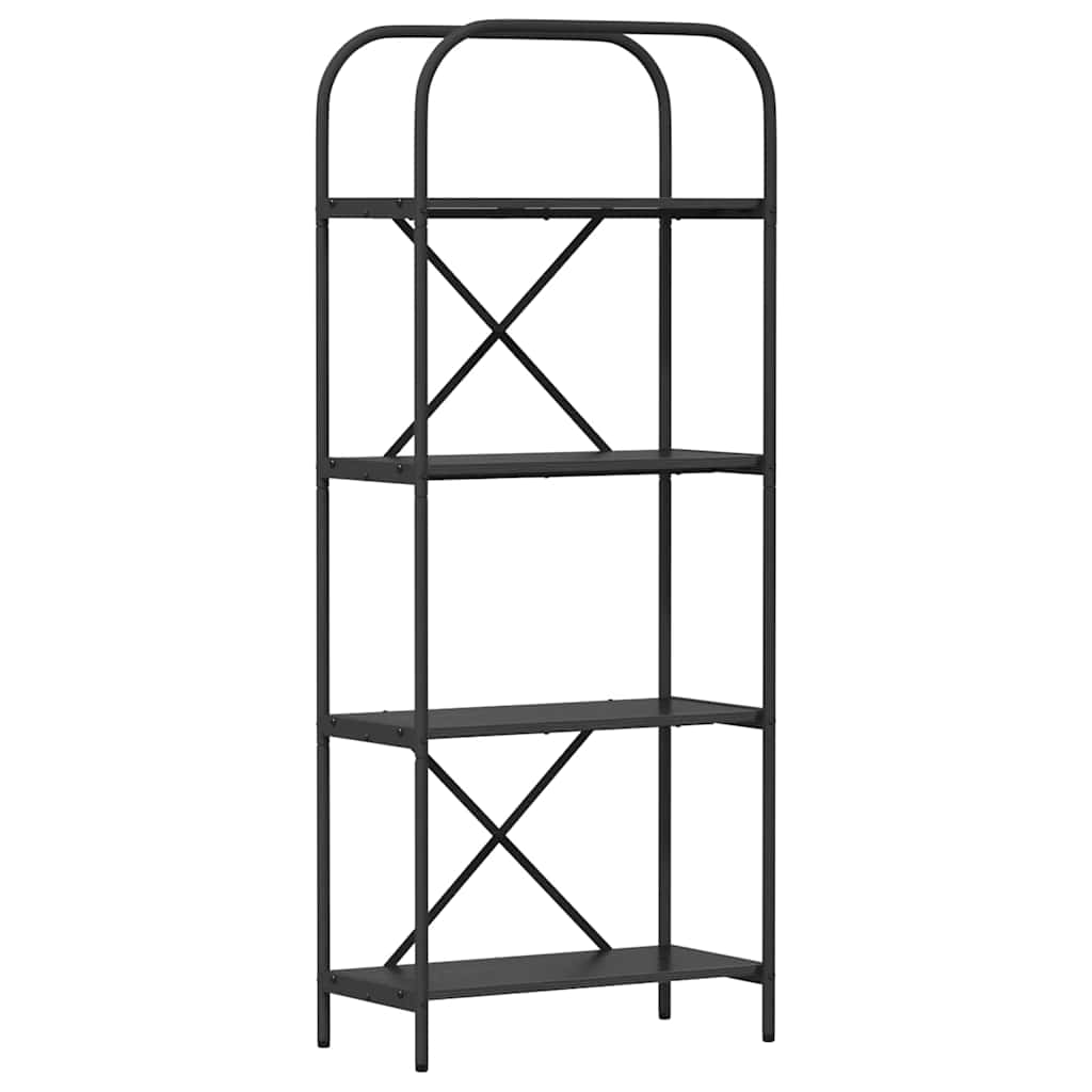 Boekenkast Zwart Eiken 60 x 30 x 146 cm Bewerkt hout is nu te koop bij PeponiXL, paradijselijk wonen!