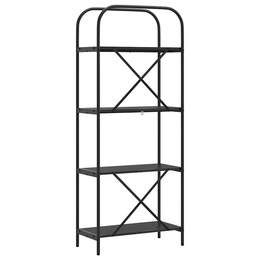 Boekenkast Zwart Eiken 60 x 30 x 146 cm Bewerkt hout is nu te koop bij PeponiXL, paradijselijk wonen!