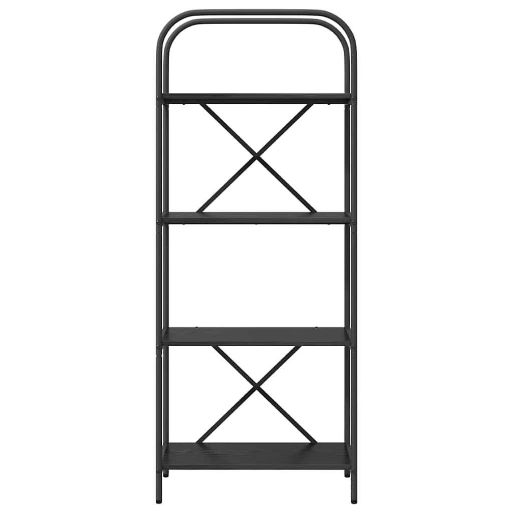 Boekenkast Zwart Eiken 60 x 30 x 146 cm Bewerkt hout is nu te koop bij PeponiXL, paradijselijk wonen!