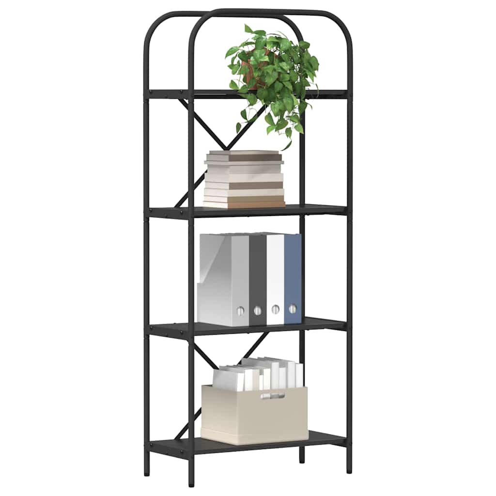 Boekenkast Zwart Eiken 60 x 30 x 146 cm Bewerkt hout is nu te koop bij PeponiXL, paradijselijk wonen!