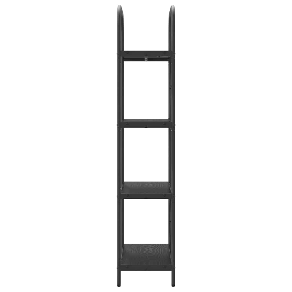 Boekenkast Zwart Eiken 60 x 30 x 146 cm Bewerkt hout is nu te koop bij PeponiXL, paradijselijk wonen!